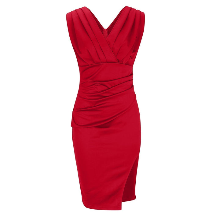 Brenda | Form-Fitting Dress with V-Neck and Slit