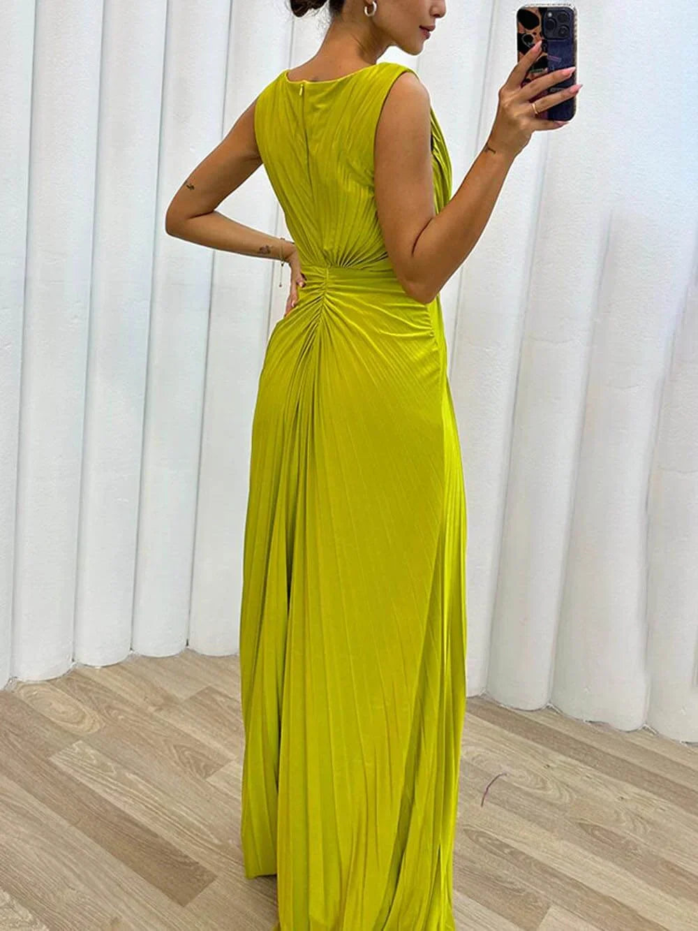 Lyla - Pleated Maxi Evening Dress