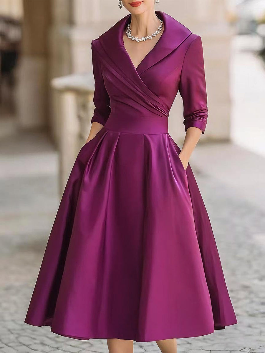 Lina - Midi Dress Made of Satin