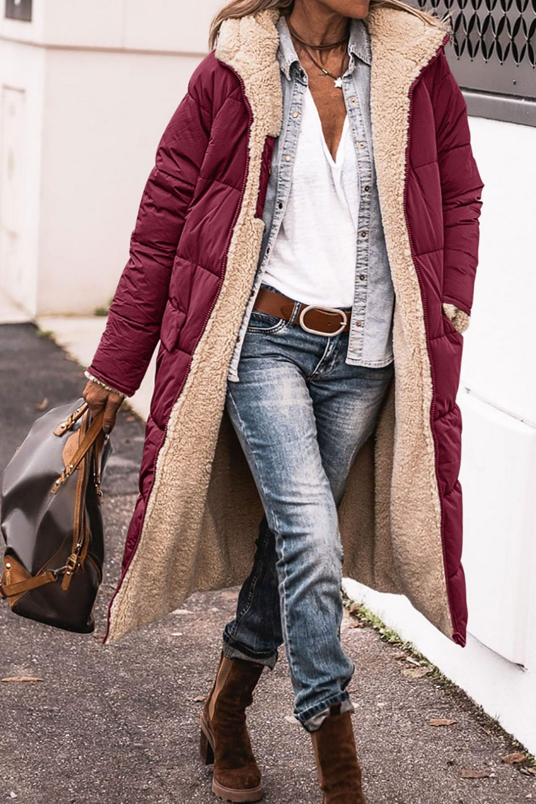 Johna – Luxurious Reversible Sherpa Coat