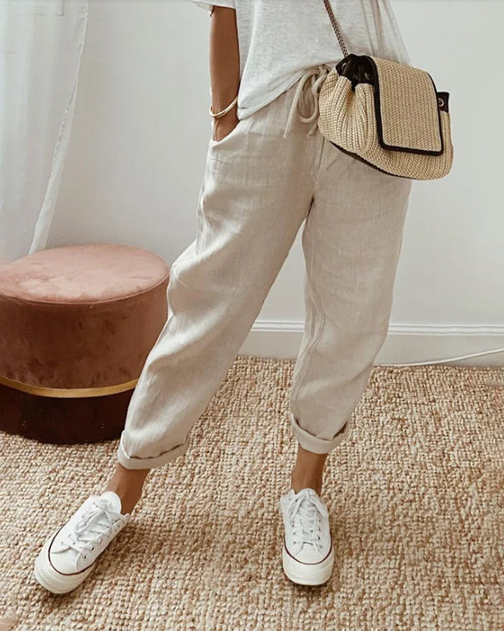 Teagan - Comfortable Elastic Waist Drawstring Pants