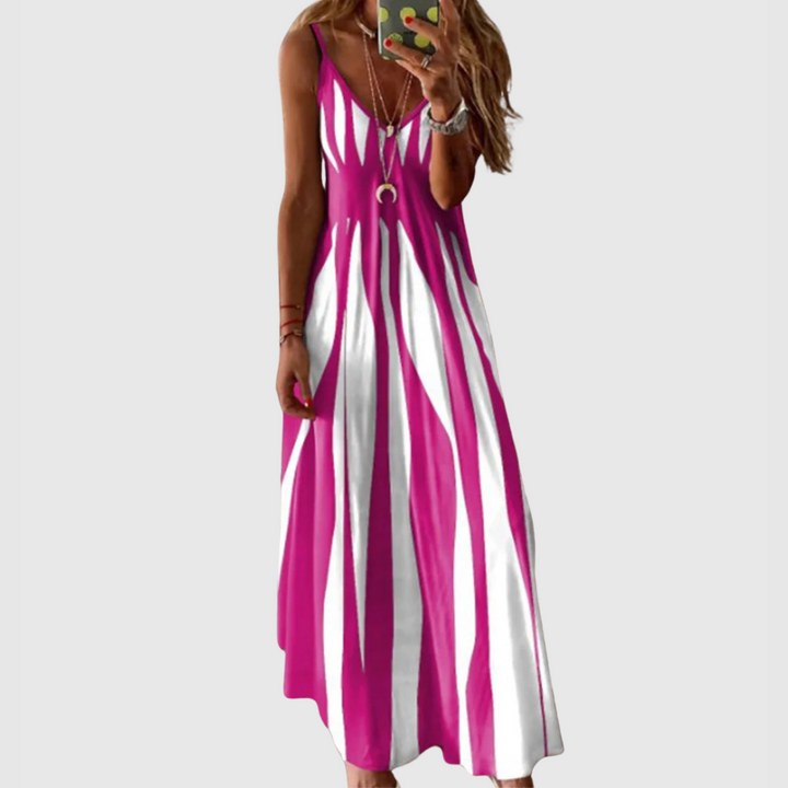 Ariella - Chic Sleeveless Striped Maxi Dress