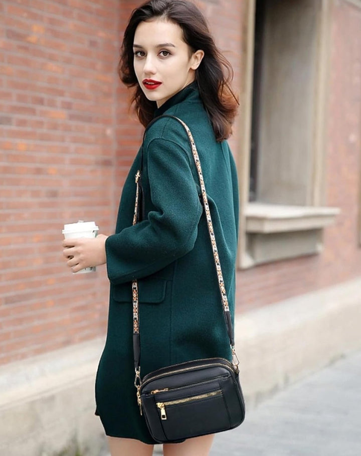 Erikka | Elegant crossbody bag with patterned adjustable strap