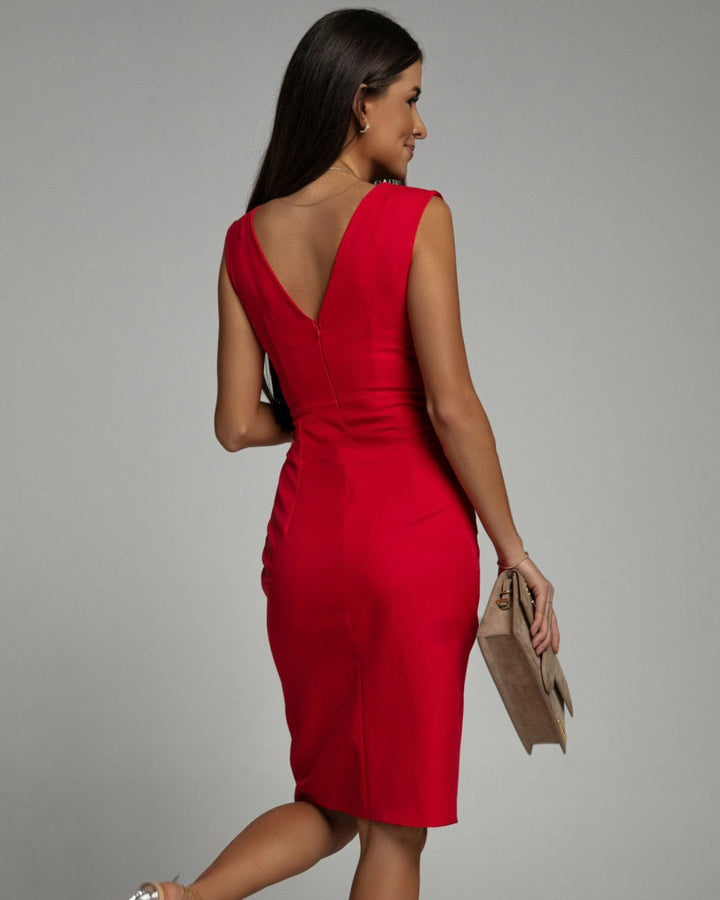 Brenda | Form-Fitting Dress with V-Neck and Slit