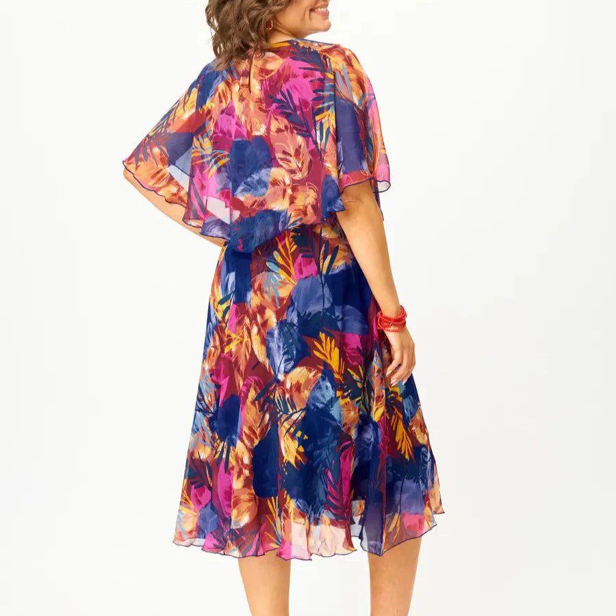 Alera | Flowy Chiffon Midi Dress That Flatters Every Curve