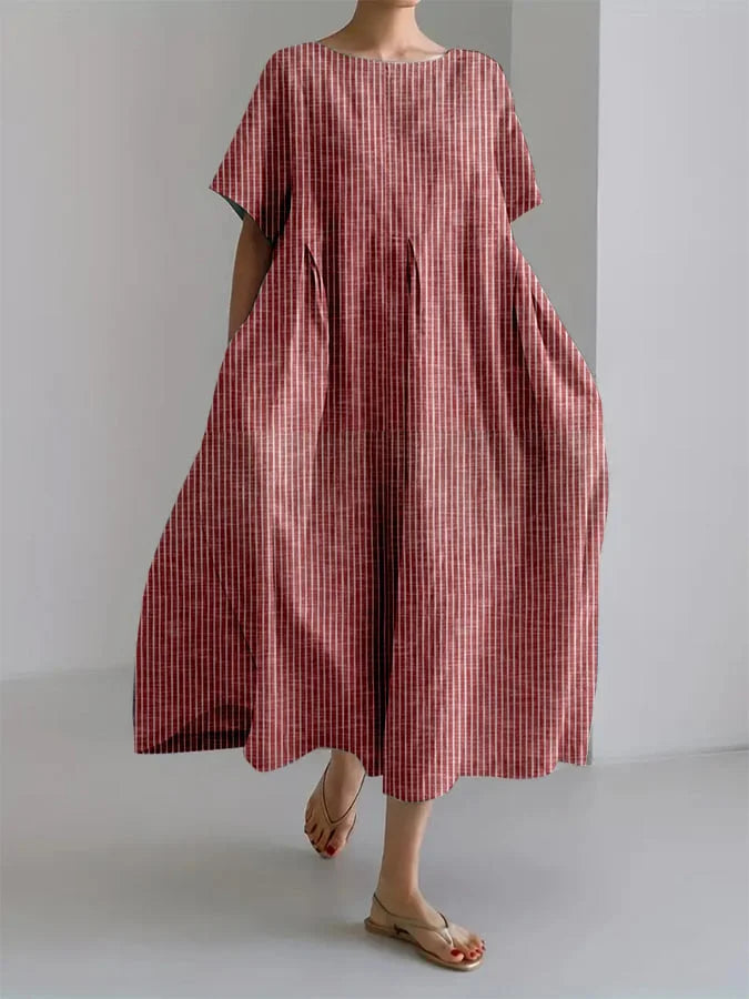 Daphne - Vintage-Inspired Striped Loose Dress