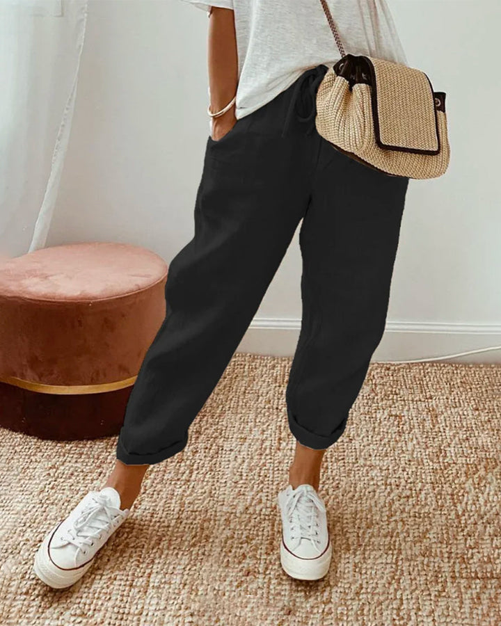 Teagan - Comfortable Elastic Waist Drawstring Pants