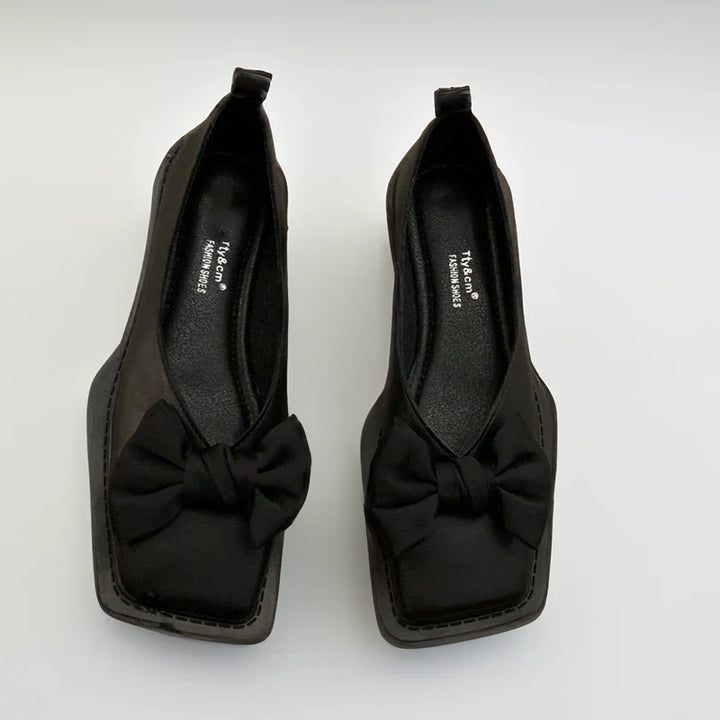 Lucia | Stylish Bow Detail Houndstooth Flats