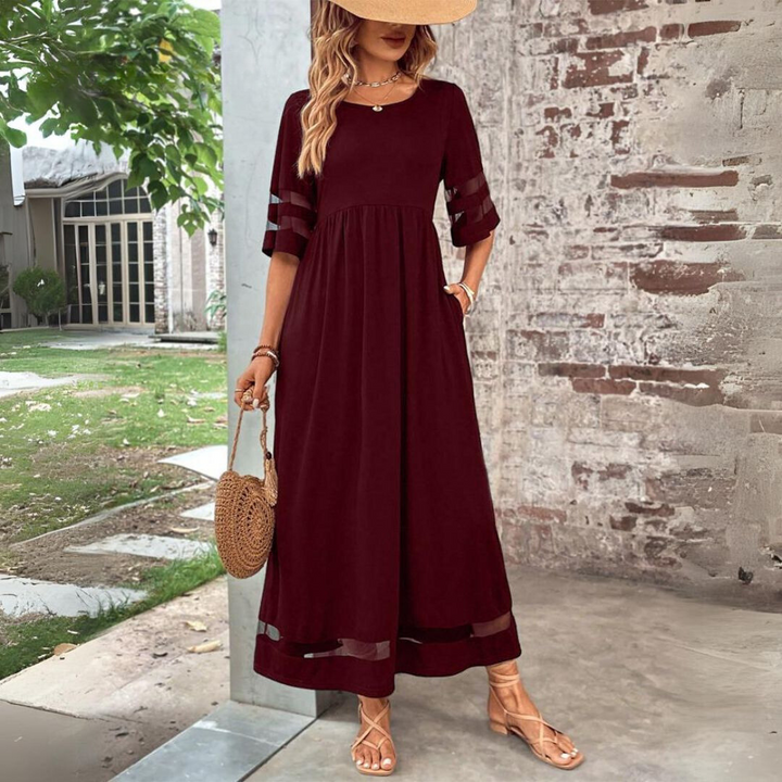 Adeline | Tummy-Flattering Dress with Sheer Accents