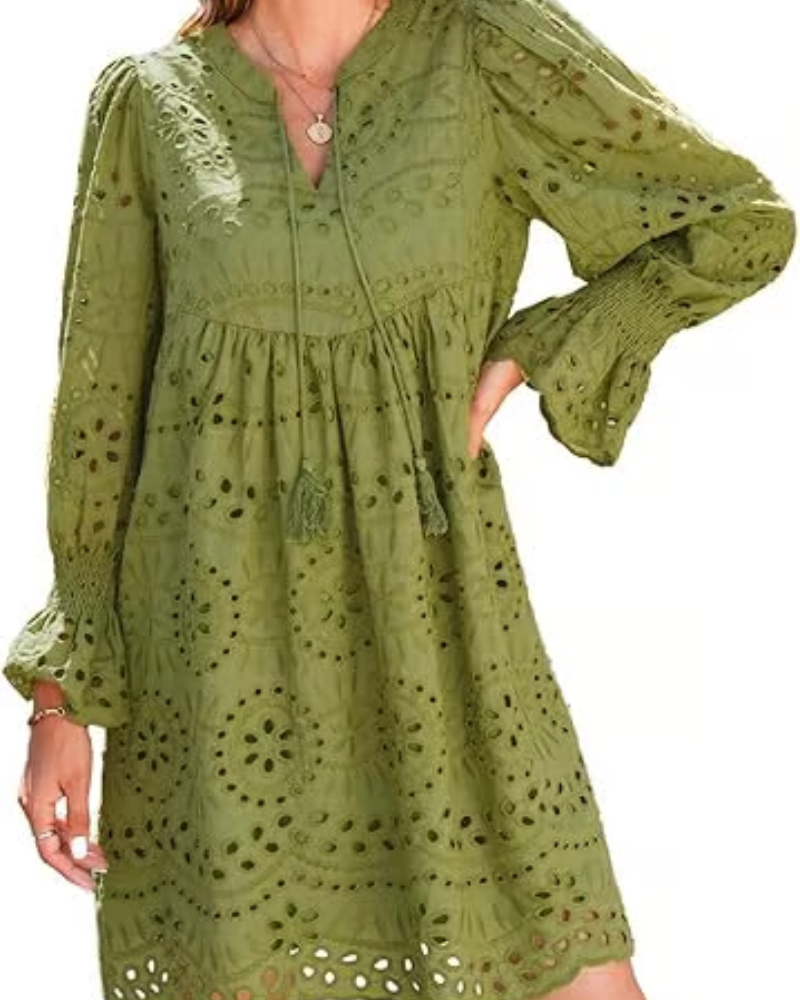 Raegan - Elegant Hollow-Out Midi Dress