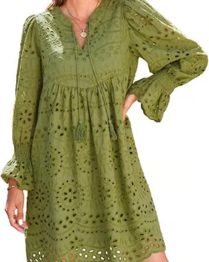 Raegan - Elegant Hollow-Out Midi Dress