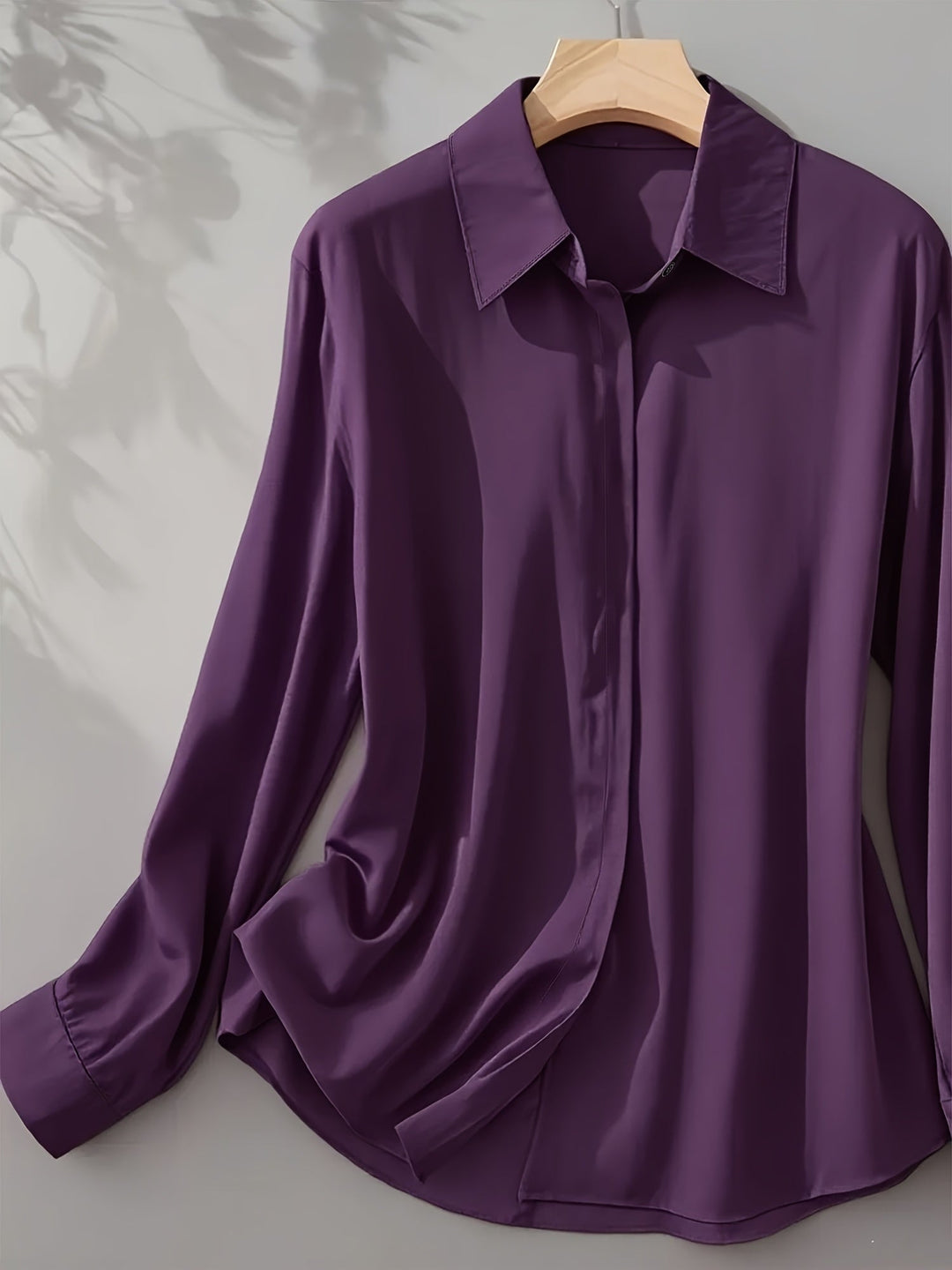Elenochka - Stylish Long Sleeve Shirt with Button Placket