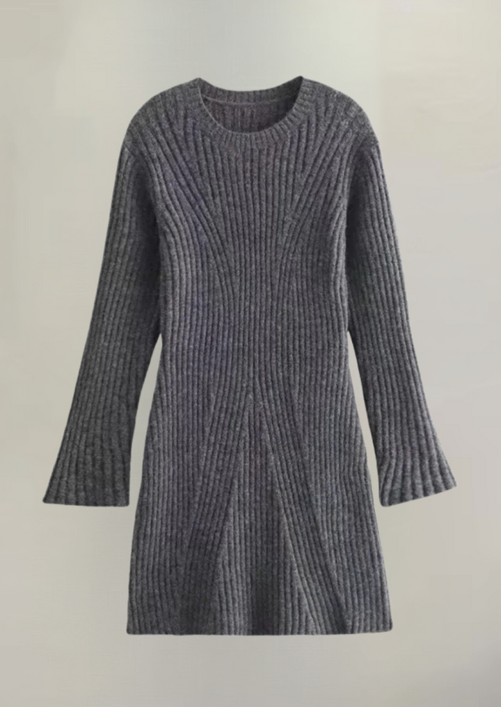 Faustine - Elegant Ribbed Knit Mini Dress