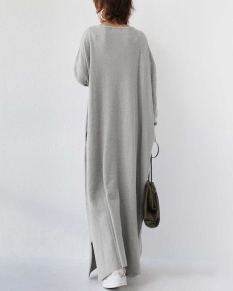 Eudora - Elegant Casual V-Neck Dress