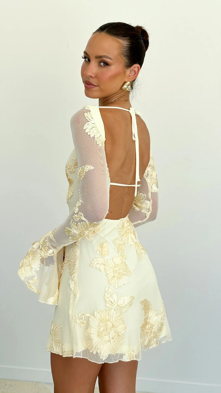 Zuri - Backless Printed Mini Dress