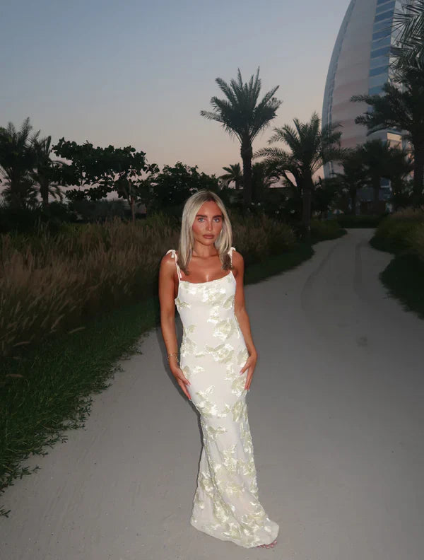 LILY - Floral Maxi Dress With Adjustable Straps