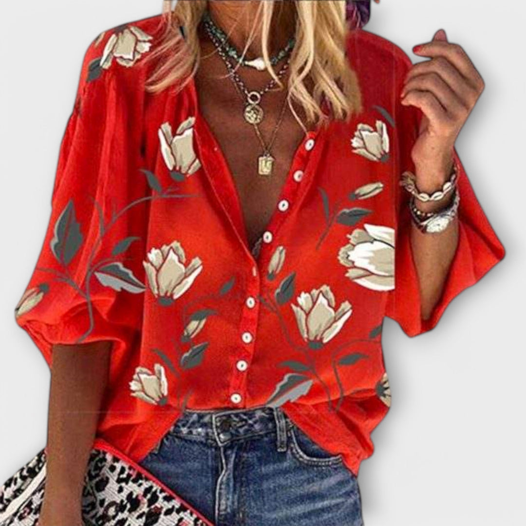 Madeleine - Airy Blouse in Floral Design