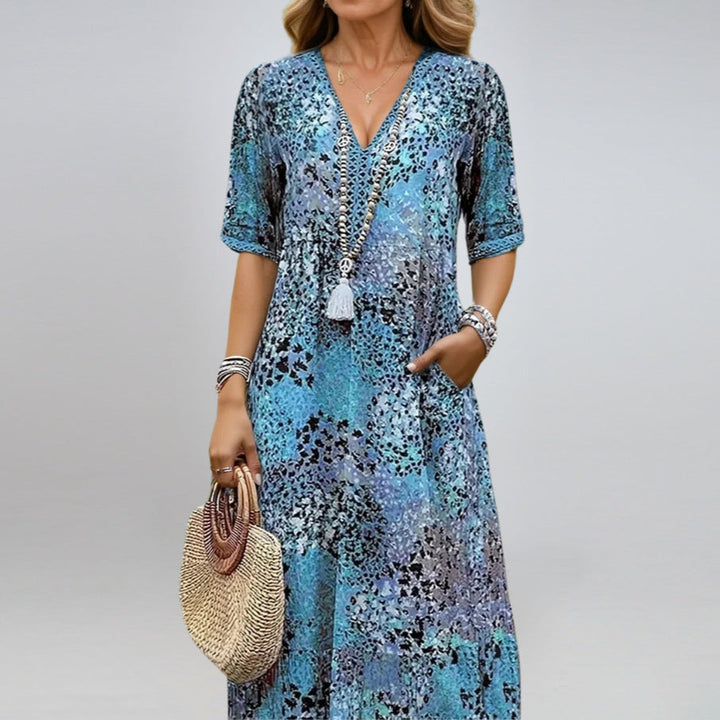 Viola | Flowy Patchwork Dress That Flatters Your Tummy