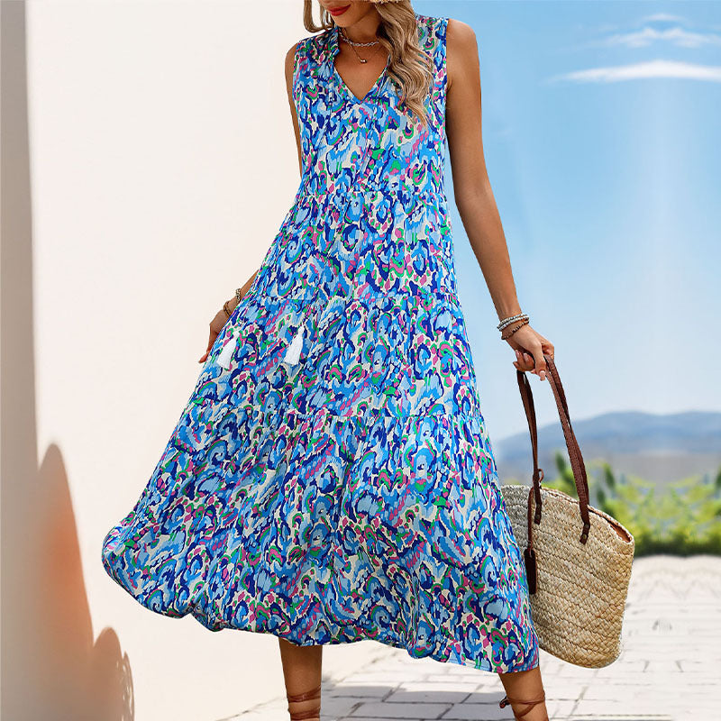 Zuri | Tummy Flattering Floral Sleeveless Dress