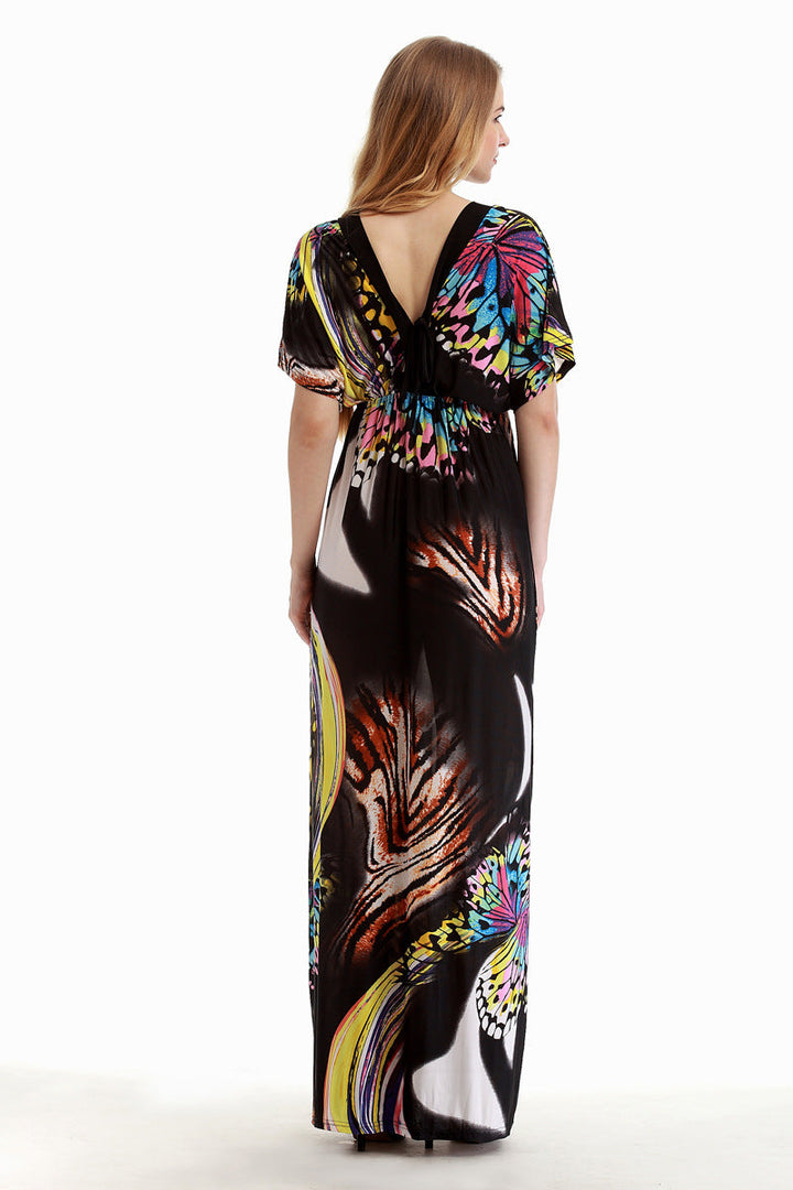 Ella | Tummy-Flattering Butterfly Maxi Dress