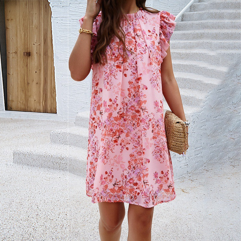 Gina | Tummy Flattering Floral Ruffle Dress
