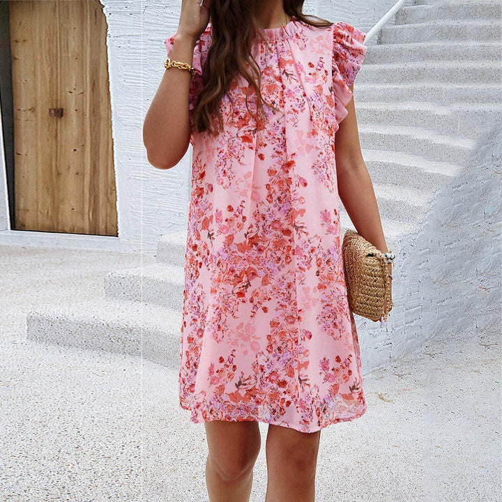 Gina | Tummy Flattering Floral Ruffle Dress