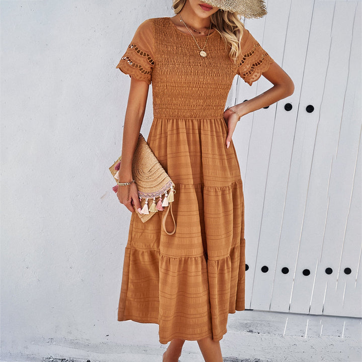 Leah | Smocked Tummy-Flattering Midi Dress