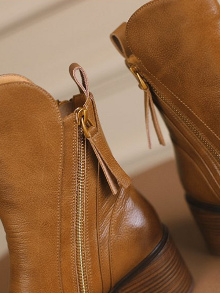 BARBARA BLOCK HEEL ANKLE BOOTS