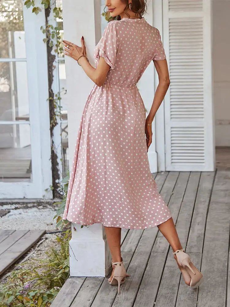 Xochitl - Polka Midi Shirt Dress