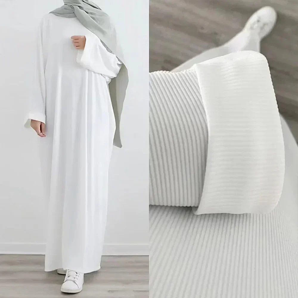 Ariane - Elegant Knitted Abaya with Belt and Side Pockets