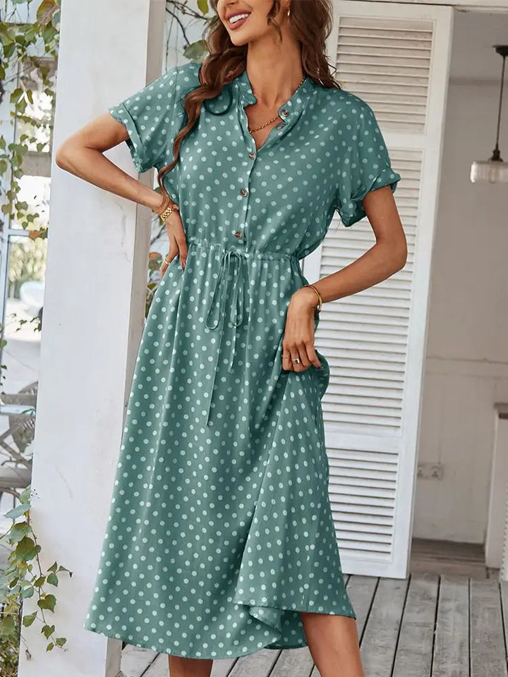 Xochitl - Polka Midi Shirt Dress