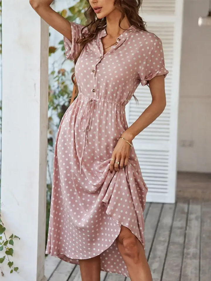 Xochitl - Polka Midi Shirt Dress