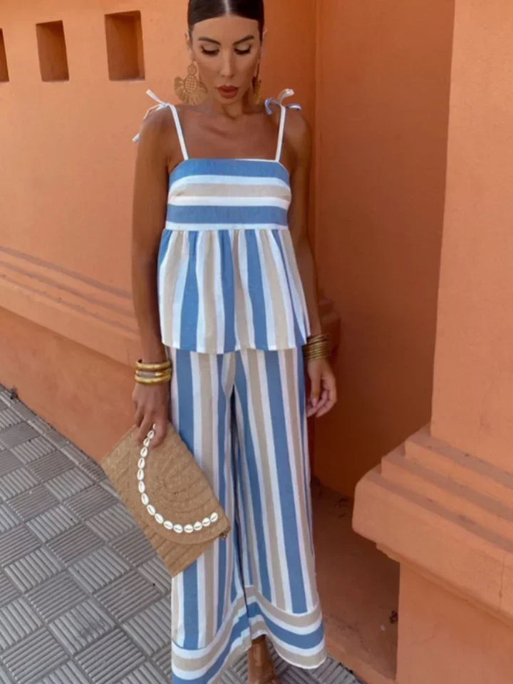 Hanne - Printed Trouser Set Summer Outfit