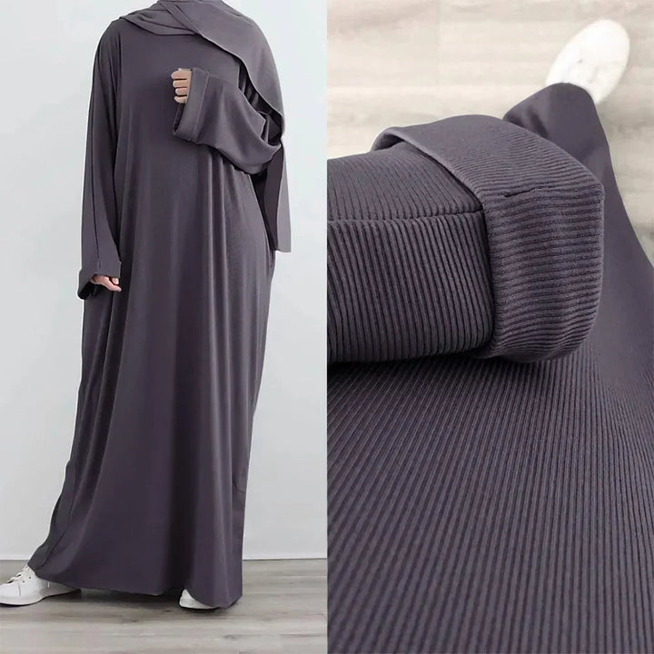 Ariane - Elegant Knitted Abaya with Belt and Side Pockets