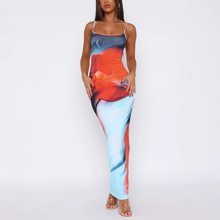 Ione - Chic Printed Tube Maxi Dress