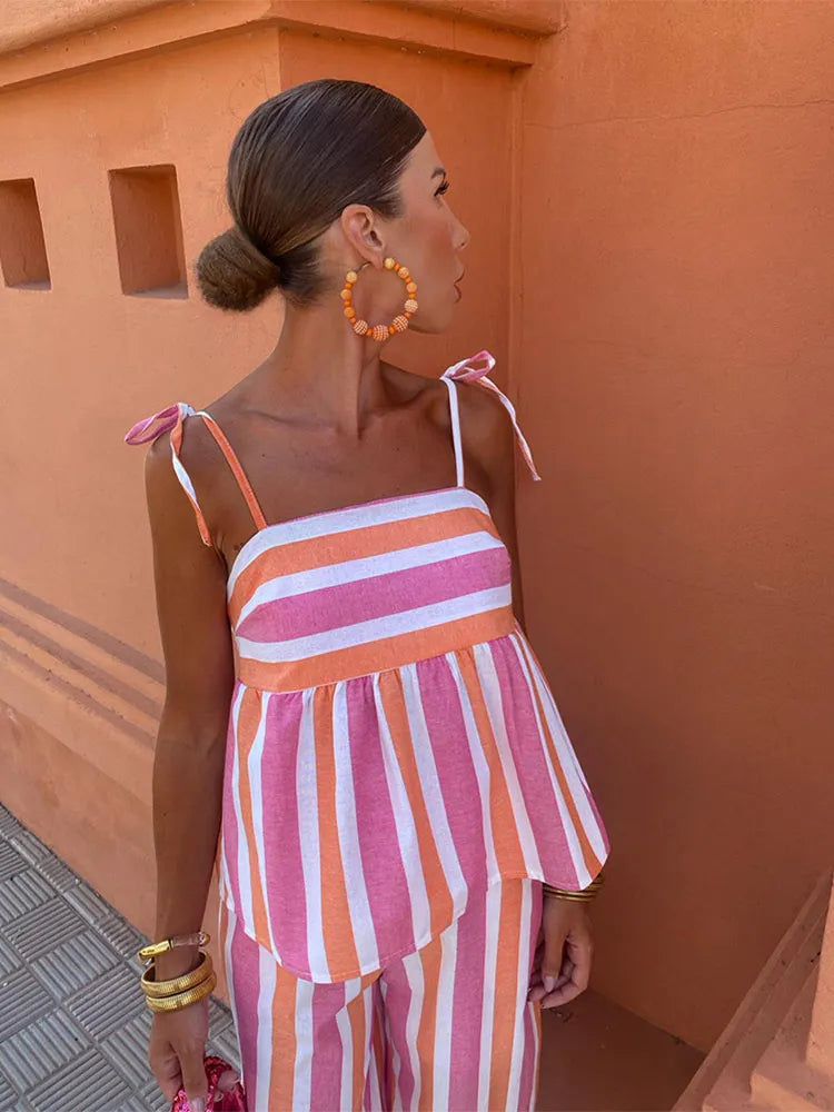 Hanne - Printed Trouser Set Summer Outfit