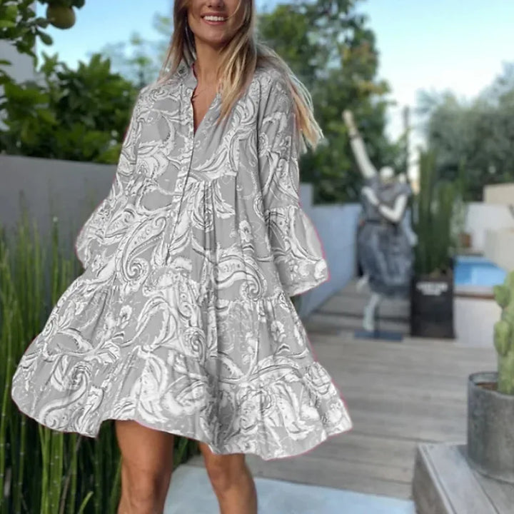 Nadia - Boho Bloom Midi Dress