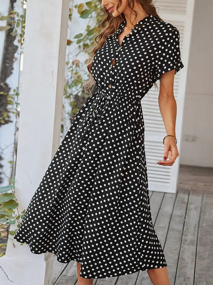 Xochitl - Polka Midi Shirt Dress