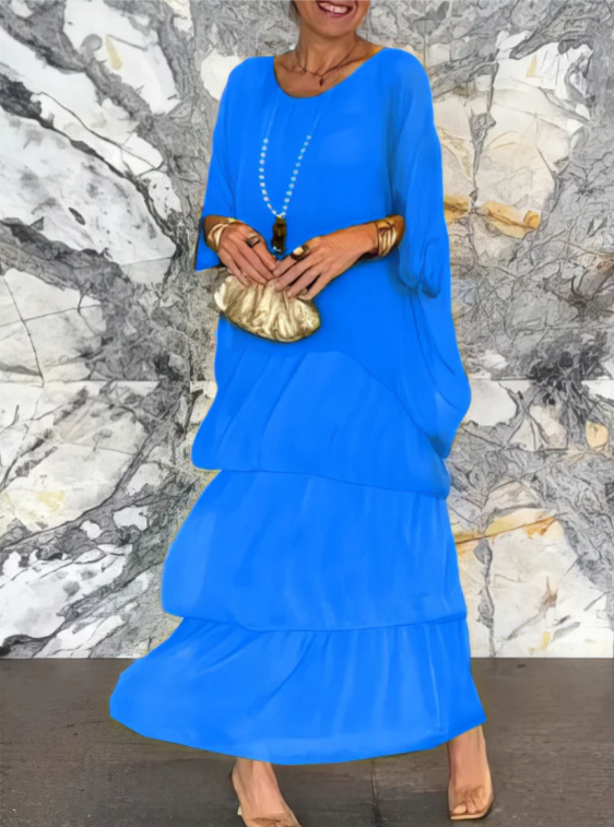 Caroline | Loose Round Neck Maxi Dress