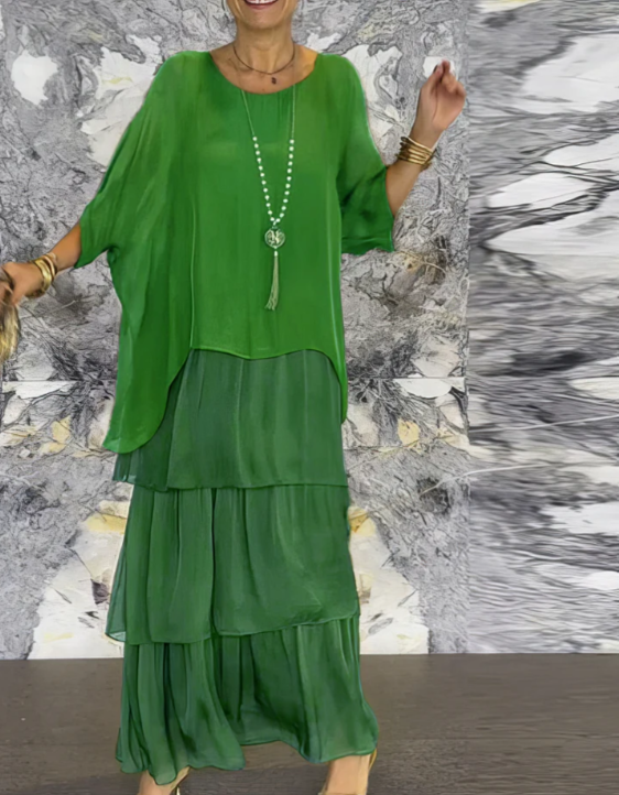 Caroline | Loose Round Neck Maxi Dress