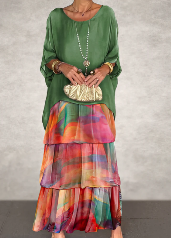 Caroline | Loose Round Neck Maxi Dress