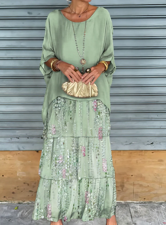 Caroline | Loose Round Neck Maxi Dress