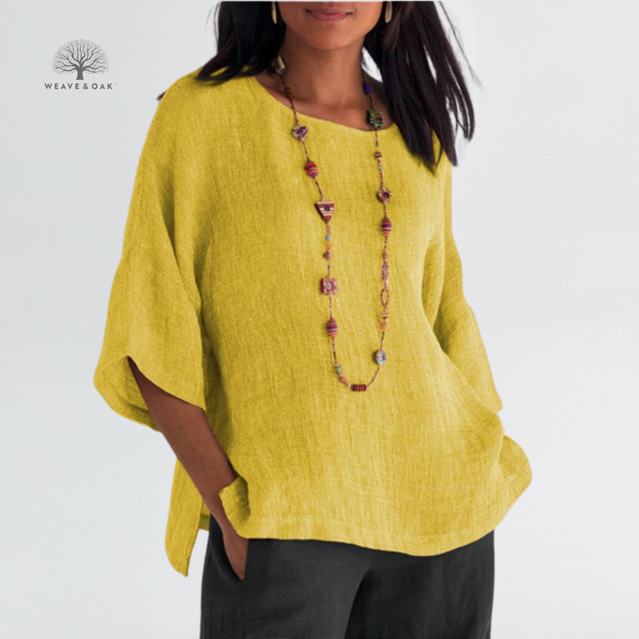 Isla | Effortlessly Flattering Cotton-Linen Top