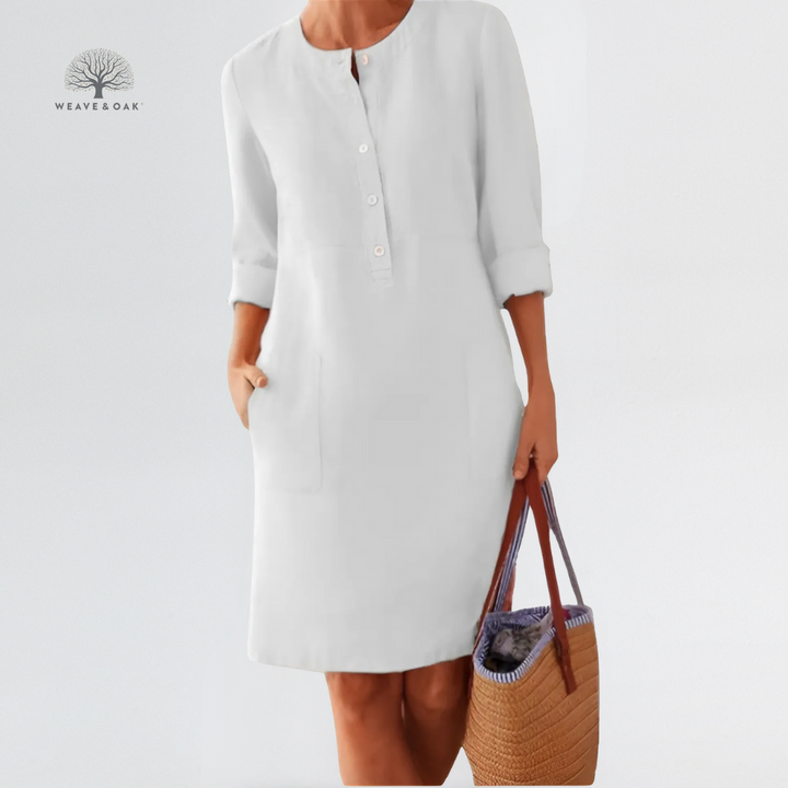 Elara | Breathable Cotton-Linen Pocket Dress