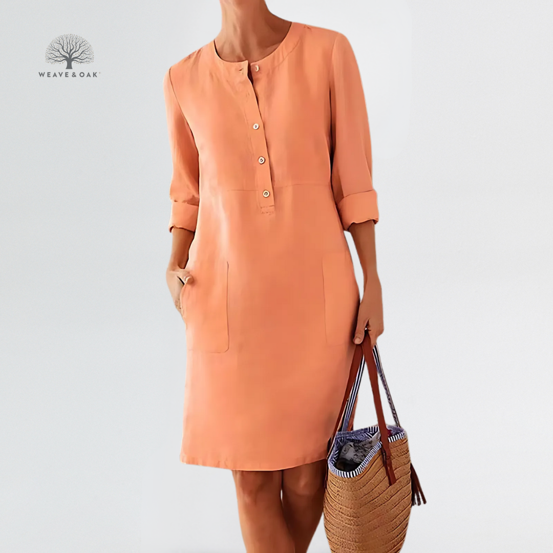 Elara | Breathable Cotton-Linen Pocket Dress