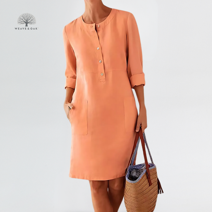 Elara | Breathable Cotton-Linen Pocket Dress