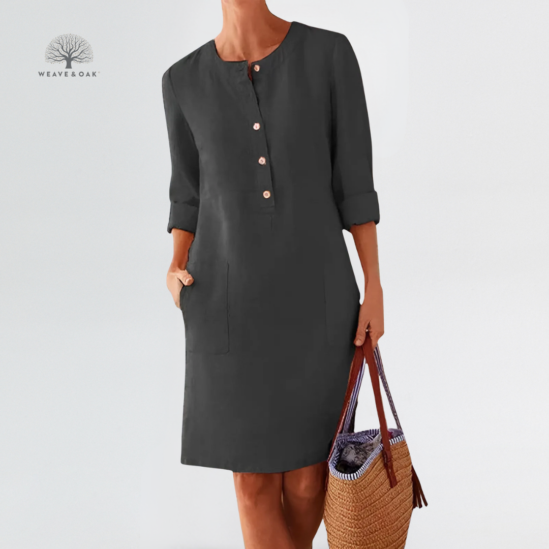 Elara | Breathable Cotton-Linen Pocket Dress