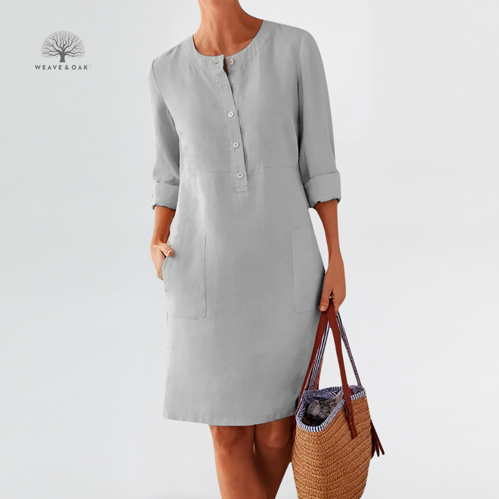 Elara | Breathable Cotton-Linen Pocket Dress