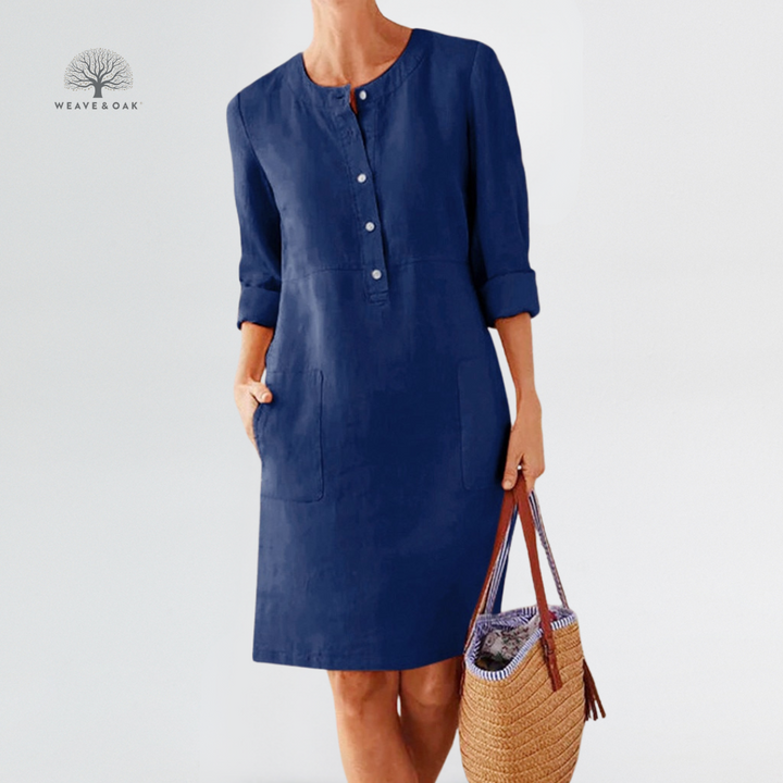 Elara | Breathable Cotton-Linen Pocket Dress