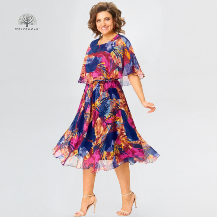 Alera | Flowy Chiffon Midi Dress That Flatters Every Curve